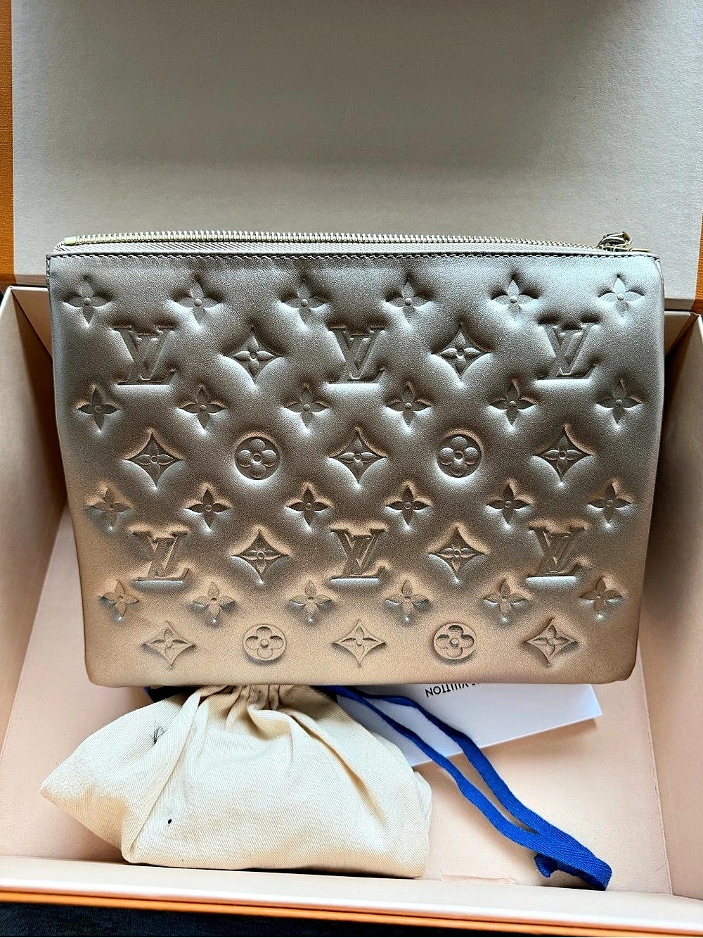 Louis Vuitton Coussin PM Metallic Gold Monogram Clutch